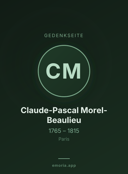 Gedenkportrait von Claude-Pascal Morel-Beaulieu