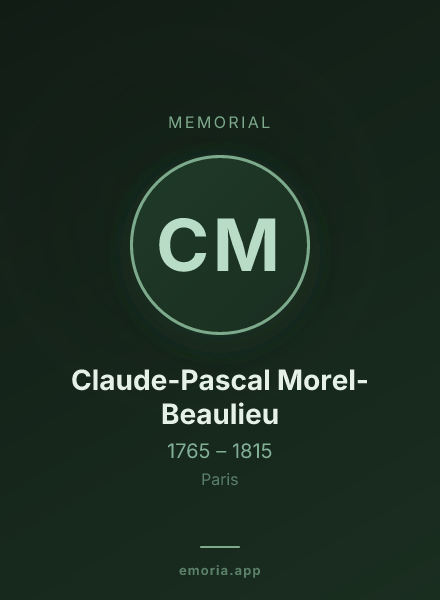 Memorial portrait of Claude-Pascal Morel-Beaulieu