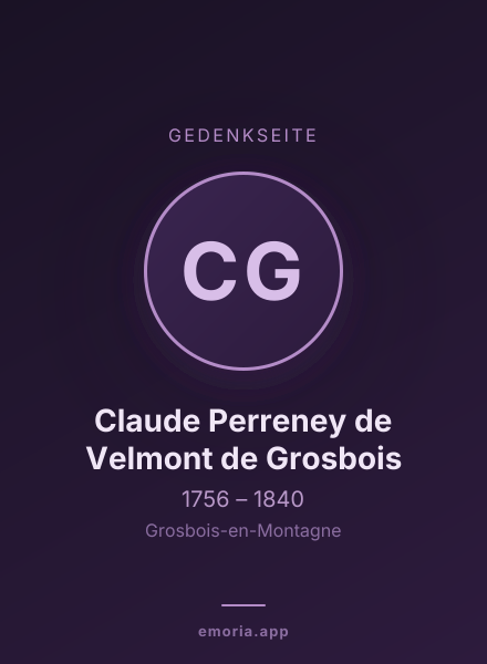 Gedenkportrait von Claude Perreney de Velmont de Grosbois