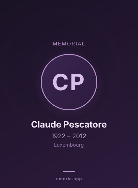 Memorial portrait of Claude Pescatore