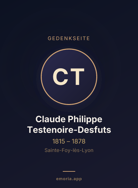 Gedenkportrait von Claude Philippe Testenoire-Desfuts