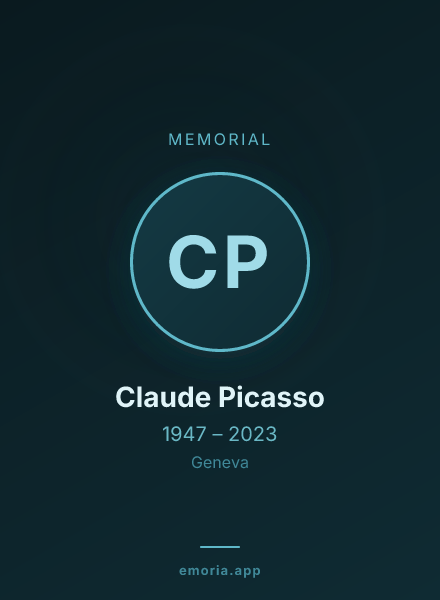 Memorial portrait of Claude Picasso