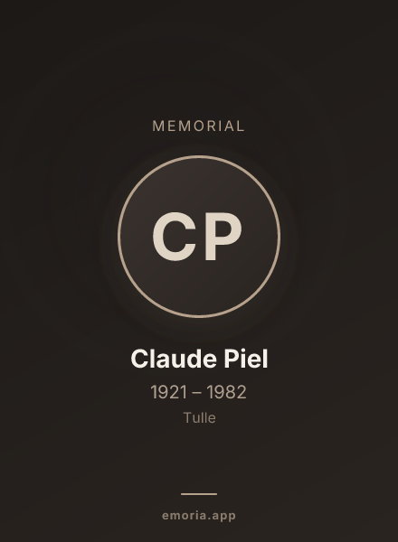 Memorial portrait of Claude Piel