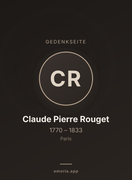 Gedenkportrait von Claude Pierre Rouget