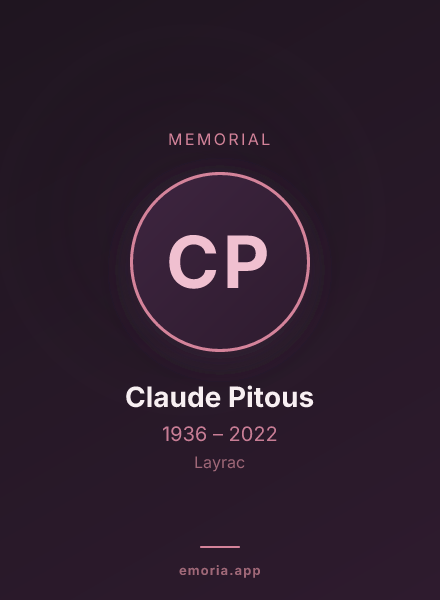 Memorial portrait of Claude Pitous