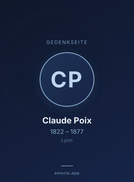 Gedenkportrait von Claude Poix