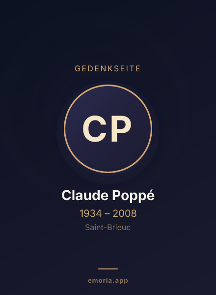 Gedenkportrait von Claude Poppé
