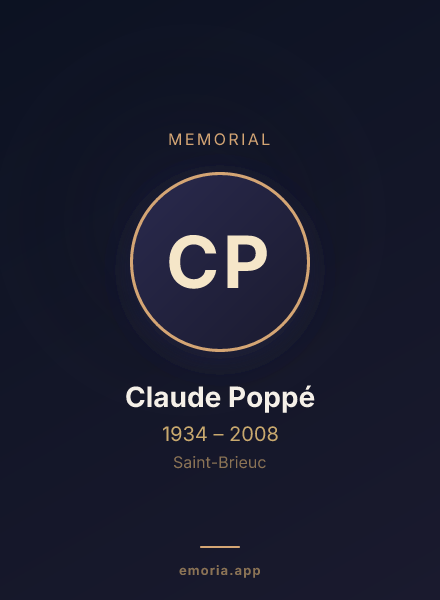 Memorial portrait of Claude Poppé