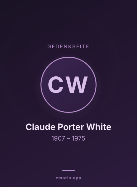Gedenkportrait von Claude Porter White