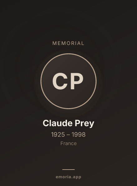 Memorial portrait of Claude Prey
