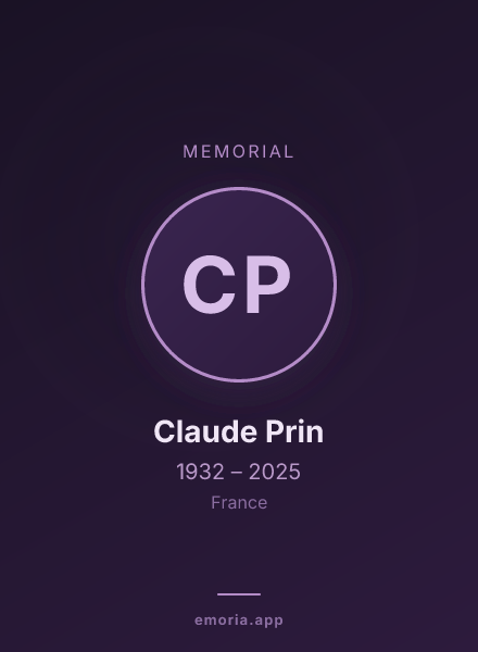 Memorial portrait of Claude Prin