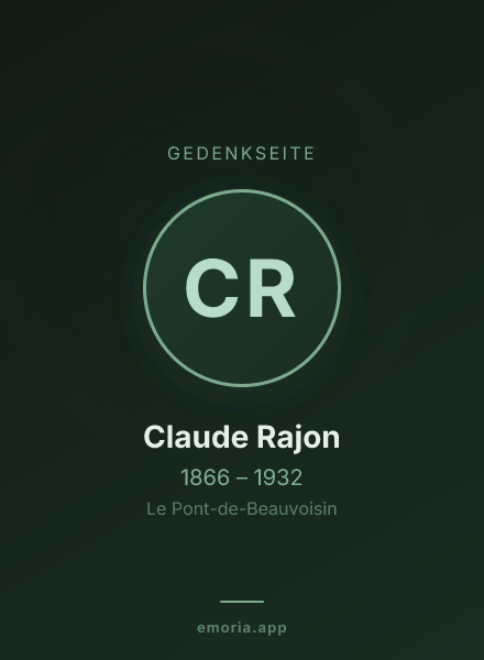 Gedenkportrait von Claude Rajon