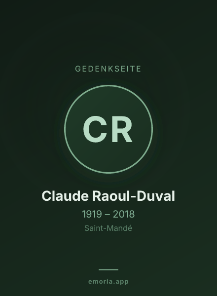 Gedenkportrait von Claude Raoul-Duval