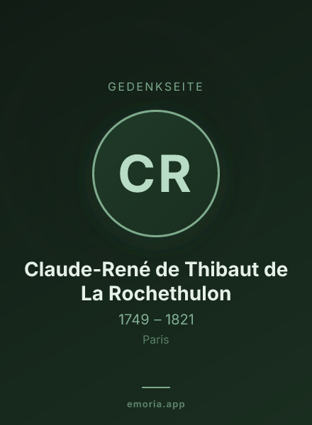 Gedenkportrait von Claude-René de Thibaut de La Rochethulon