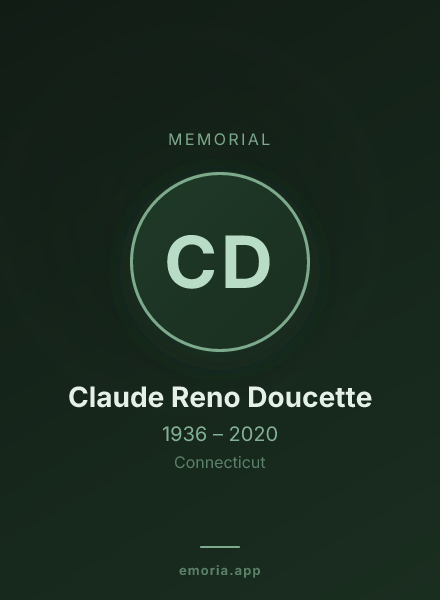 Memorial portrait of Claude Reno Doucette