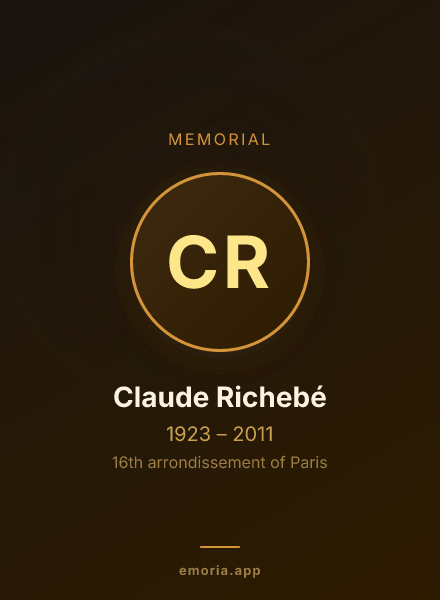 Memorial portrait of Claude Richebé