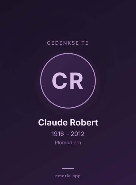 Gedenkportrait von Claude Robert