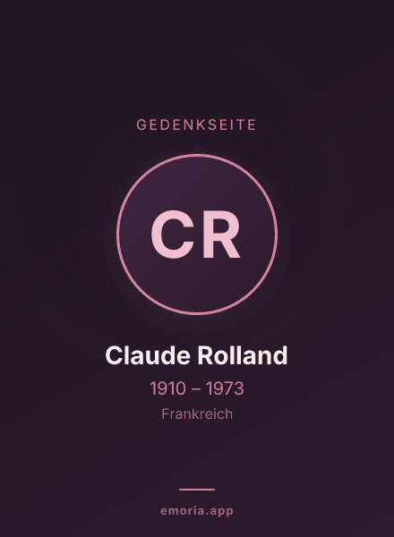 Gedenkportrait von Claude Rolland
