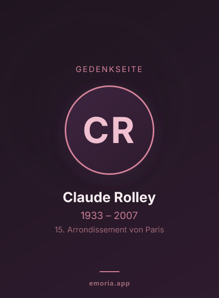 Gedenkportrait von Claude Rolley