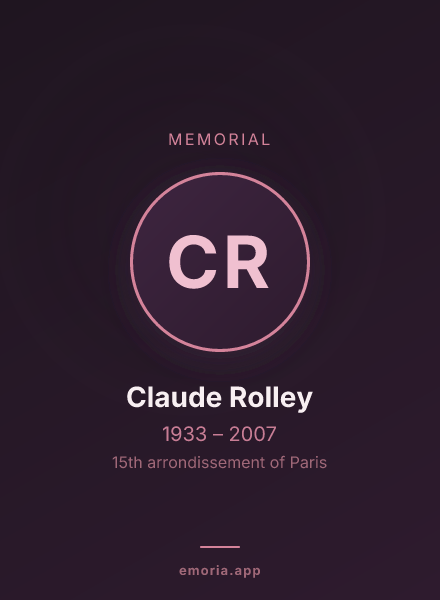Memorial portrait of Claude Rolley