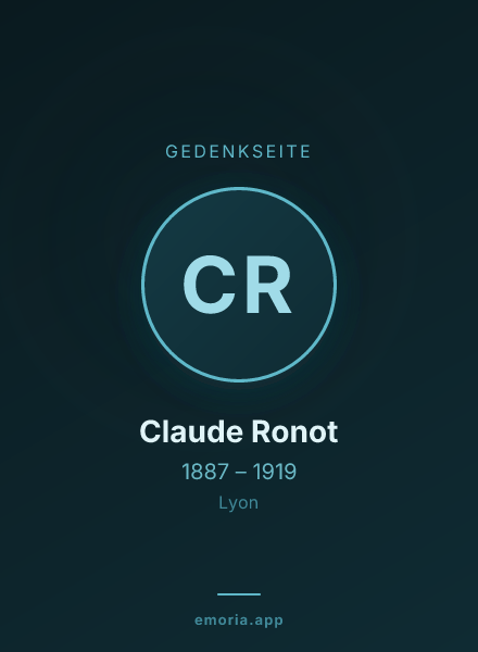 Gedenkportrait von Claude Ronot