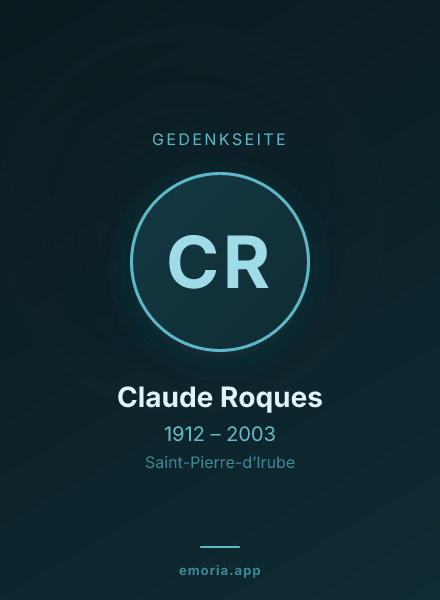 Gedenkportrait von Claude Roques