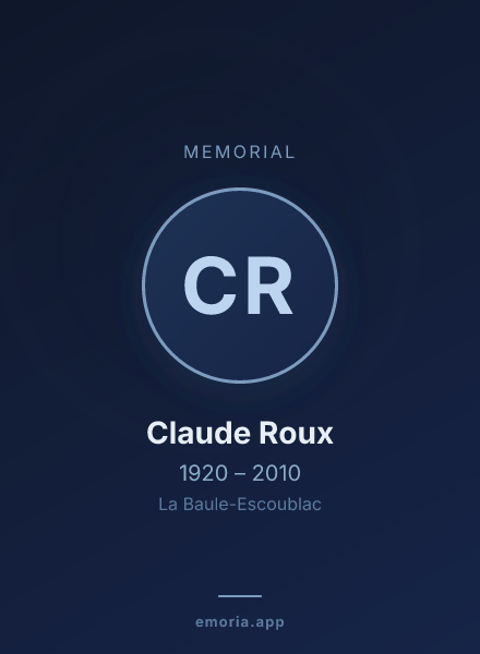 Memorial portrait of Claude Roux