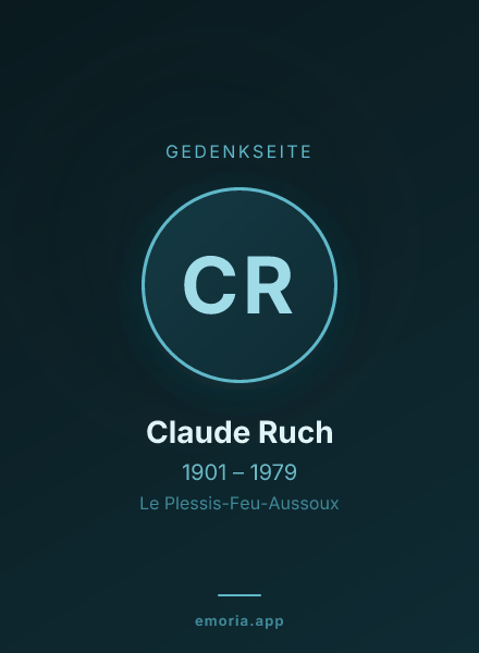 Gedenkportrait von Claude Ruch