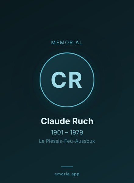 Memorial portrait of Claude Ruch