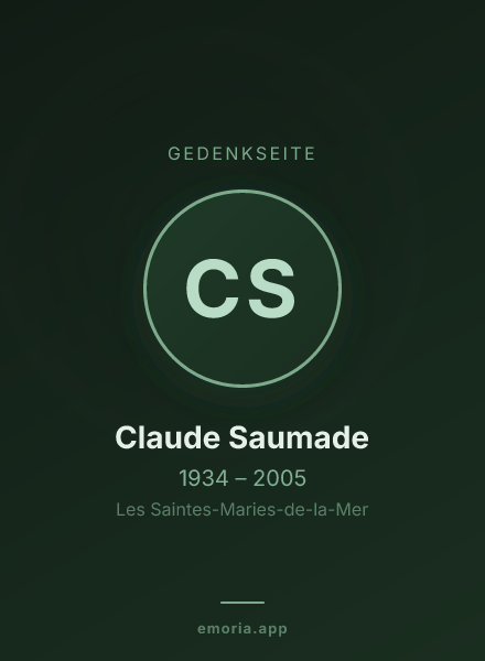 Gedenkportrait von Claude Saumade