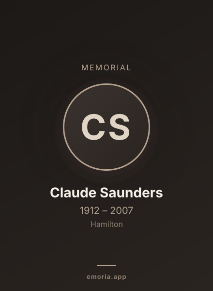 Memorial portrait of Claude Saunders