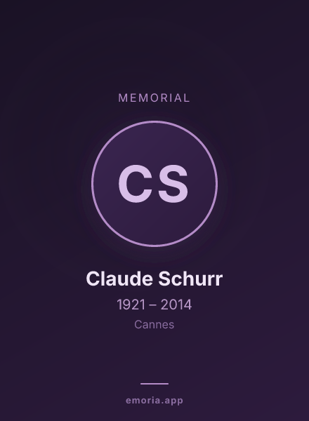 Memorial portrait of Claude Schurr