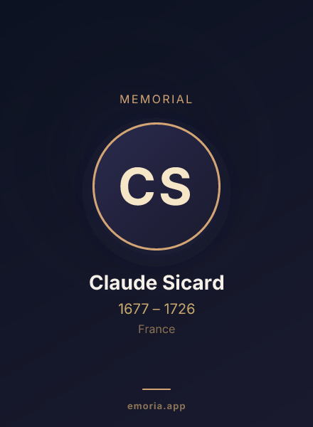 Memorial portrait of Claude Sicard