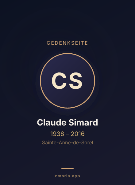 Gedenkportrait von Claude Simard