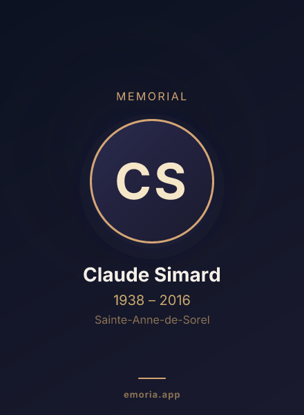 Memorial portrait of Claude Simard