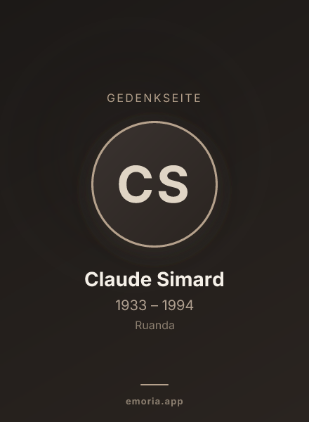 Gedenkportrait von Claude Simard