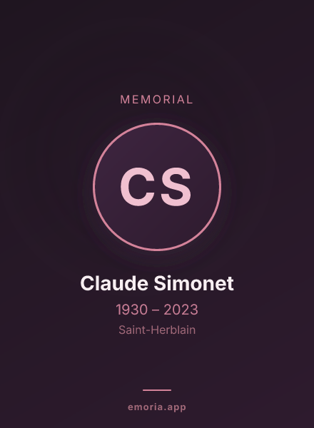 Memorial portrait of Claude Simonet