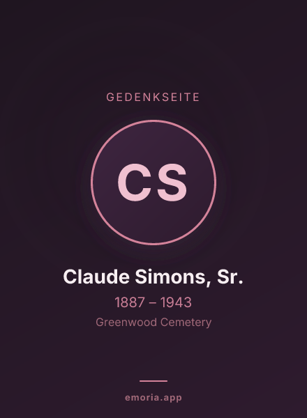 Gedenkportrait von Claude Simons, Sr.