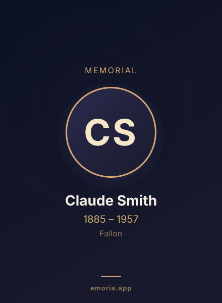 Memorial portrait of Claude Smith