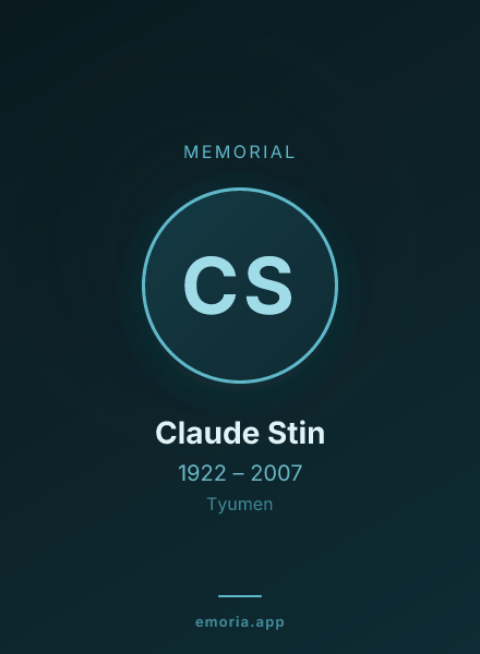 Memorial portrait of Claude Stin