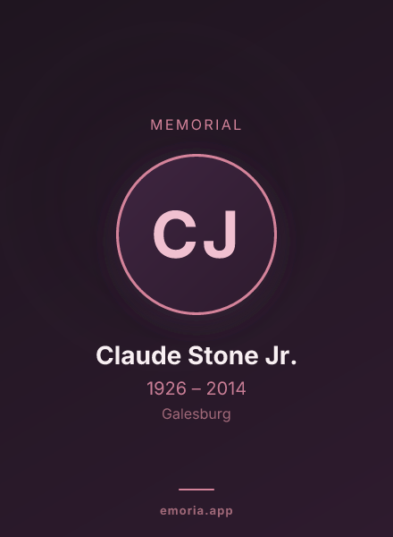 Memorial portrait of Claude Stone Jr.