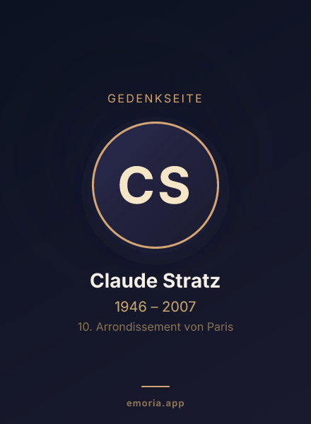 Gedenkportrait von Claude Stratz