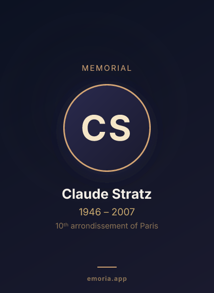 Memorial portrait of Claude Stratz