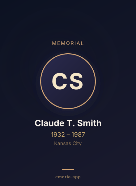 Memorial portrait of Claude T. Smith