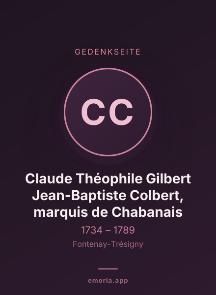 Gedenkportrait von Claude Théophile Gilbert Jean-Baptiste Colbert, marquis de Chabanais