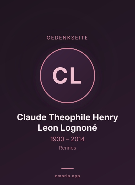 Gedenkportrait von Claude Theophile Henry Leon Lognoné