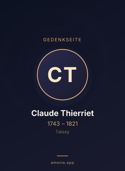 Gedenkportrait von Claude Thierriet