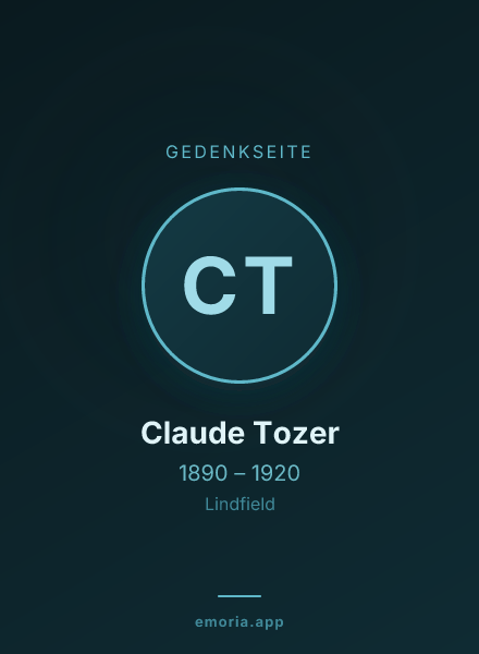 Gedenkportrait von Claude Tozer
