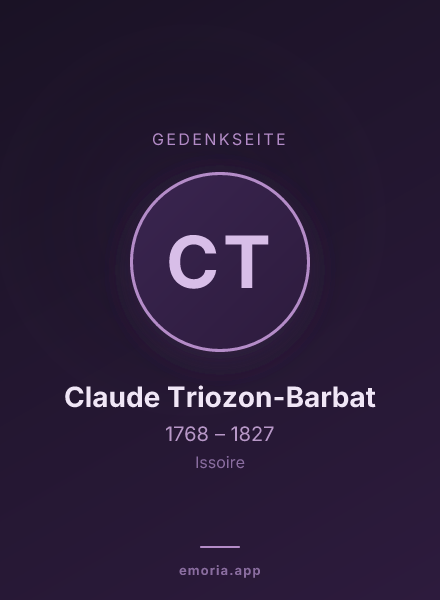 Gedenkportrait von Claude Triozon-Barbat