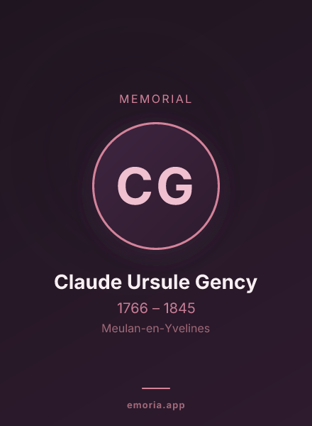 Memorial portrait of Claude Ursule Gency